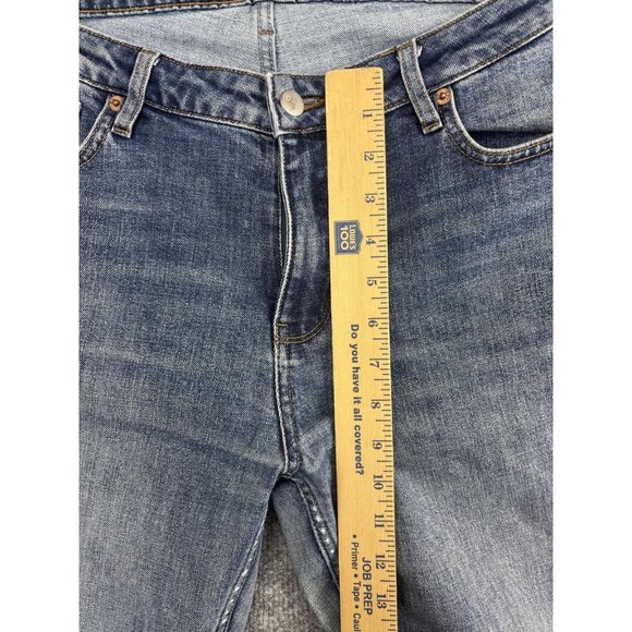 Dish Denim Jeans Womens Medium Blue Mid Rise Straight & Narrow Stretch Skinny - Picture 4 of 9